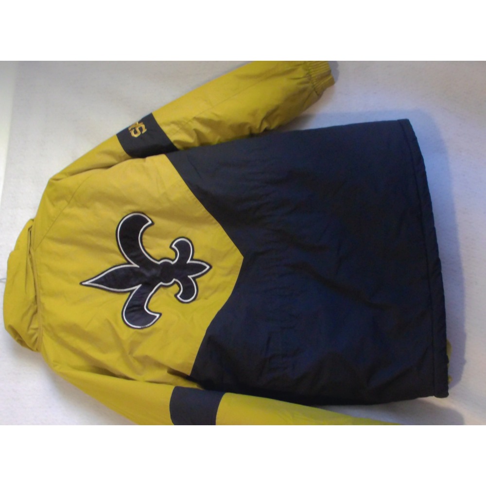 NFL Vintage New Orleans Saints NFL Puffer Jacket Yellow Black Mens XL - Picture 5 of 12